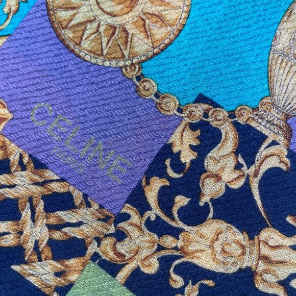 Celine Vintage Cotton Scarf – Baroque Patchwork Motif - Picture 3 of 12